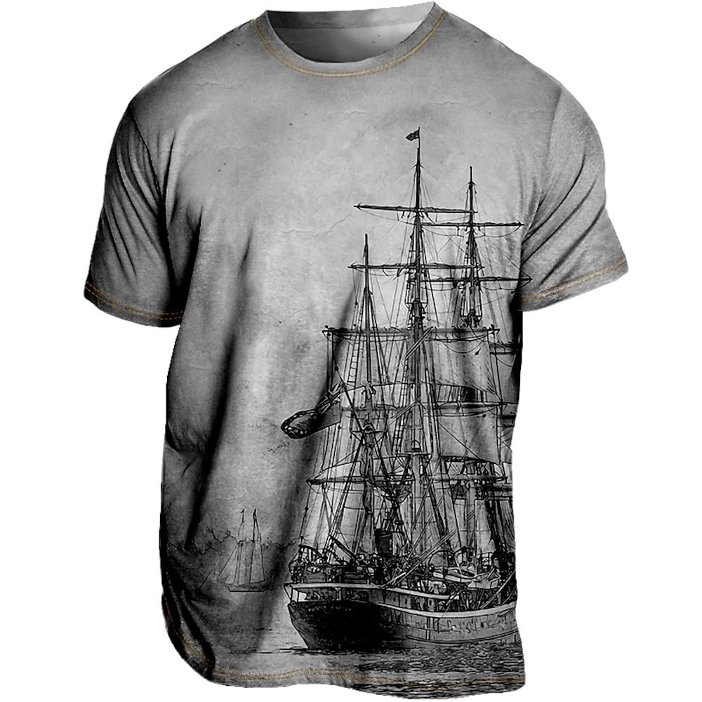 Herren Übergröße T Shirt Groß und hoch Graphic Rundhalsausschnitt Bedruckt Kurzarm Frühling Sommer Vintage Strassenmode Komfortabel Casual Sport Oberteile Lightinthebox