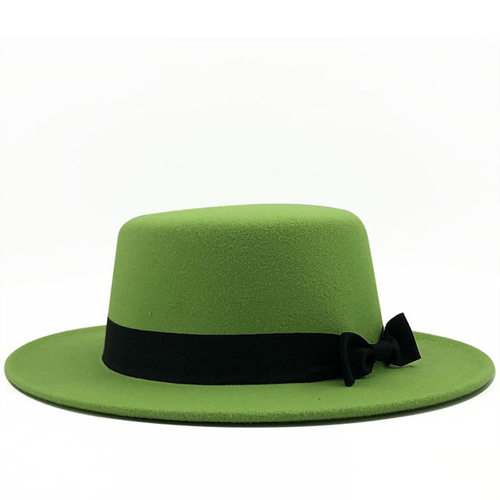 Hüte Wolle Fedora-Hut Festtage Pferderennen St.Patrick's Day Cocktail Royal Astcot Elegant Dame Mit Schleife Kopfschmuck Kopfbedeckung Lightinthebox