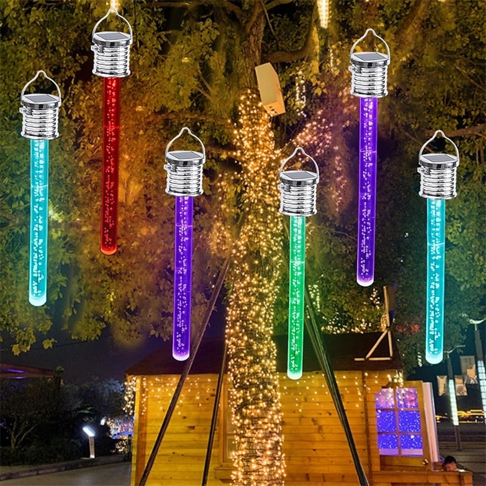 Solar-Hängeleuchte Outdoor-LED-Laterne für Terrasse Garten bunter Acrylstab für den Außenbereich Solarlampe für Hof Garten Baumdekor Beleuchtung 1x 2x Lightinthebox