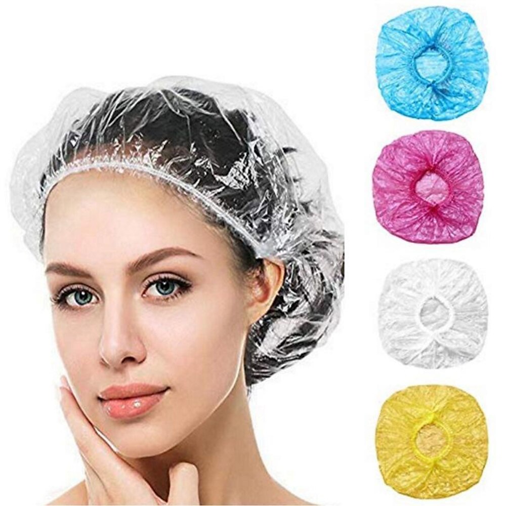 100 Stück Einweg-Duschkappen, Mehrzweck-Verdickung, elastische Badekappe, Kunststoff, wasserdicht, klar, Duschkappen, Bad, Dusche, Haarkappen, Frauen, Spa, Heimgebrauch, Hotel und Friseursalon, tragbare Reise Lightinthebox