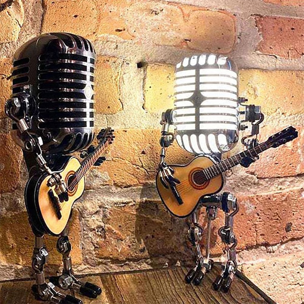 modell usb schmiedeeisen retro schreibtischlampe dekorationen roboter mikrofon zum gitarrenspielen Lightinthebox