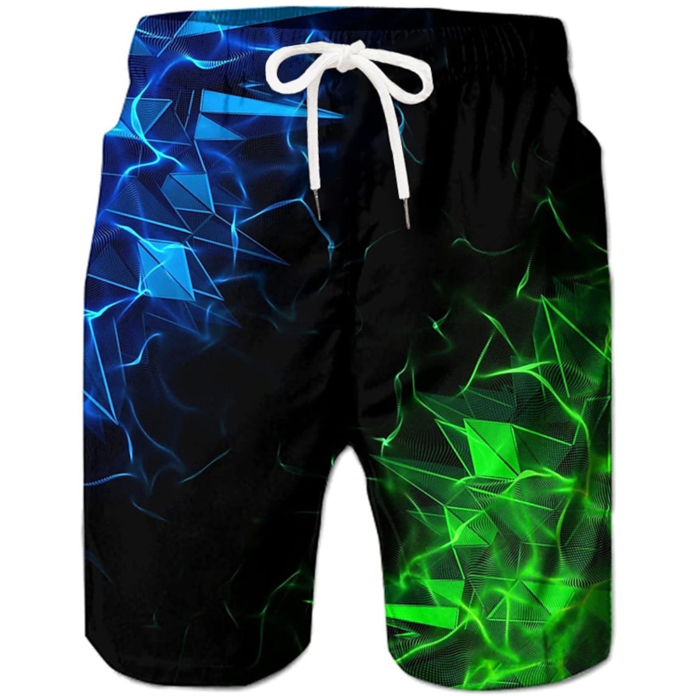 Herren Graphic Geometrisch Badeshorts Boardshorts Badeshorts Badehose Schwimmshorts Mittlere Taillenlinie Hawaiianisch Designer Boho Casual Täglich Festtage Kordelzug mit Mesh-Futter Elastische Taille Lightinthebox