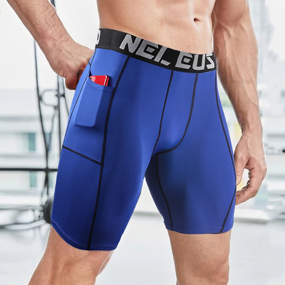 Herren kurze Sporthose Laufshorts kurze hosen Laufshorts Tights Kurze Hosen mit handytasche Grundschicht Sportlich Elasthan Bauchkontrolle Atmungsaktiv Feuchtigkeitsabsorbierend Yoga Fitness Lightinthebox