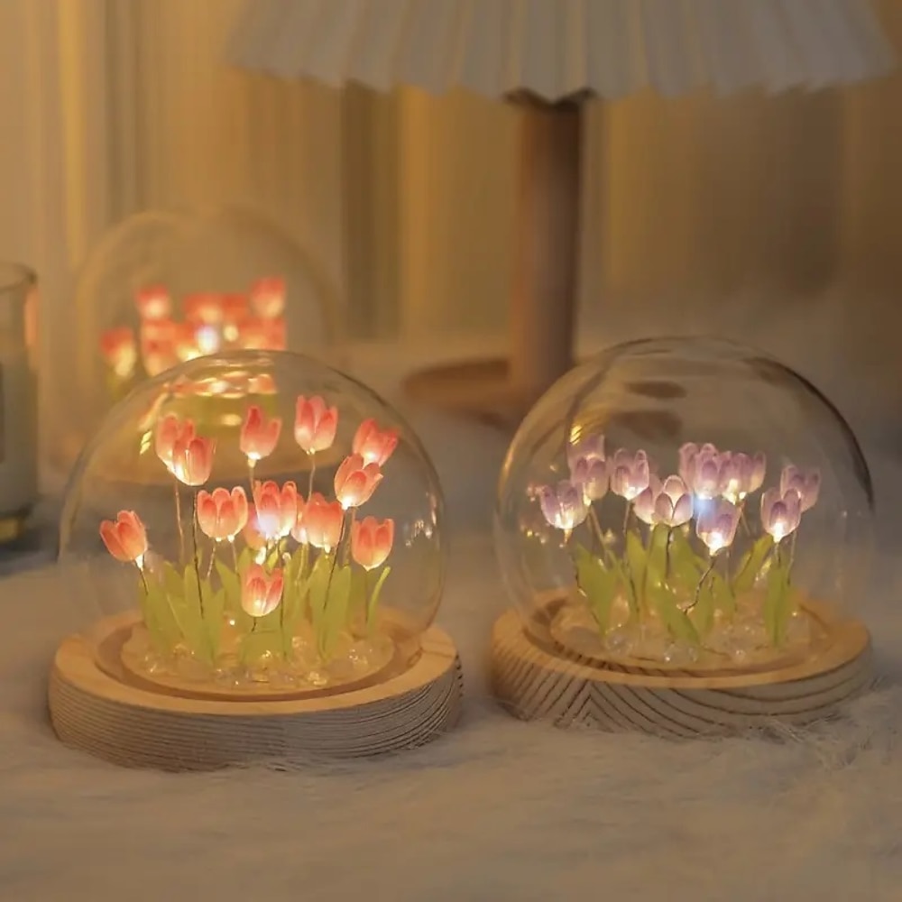 diy tulpe nachtlicht simulation blume schlafzimmer valentinstag geschenk ins schlaflicht geburtstagsgeschenk atmosphäre licht schreibtisch dekoration Lightinthebox