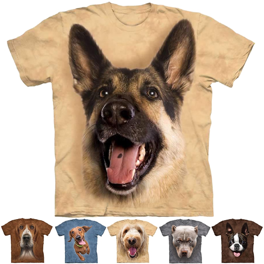 Tier Hund T-Shirt-Ärmel Zeichentrick Manga Tier Grafik Für Paar Herren Damen Erwachsene Maskerade 3D-Druck Casual Lightinthebox