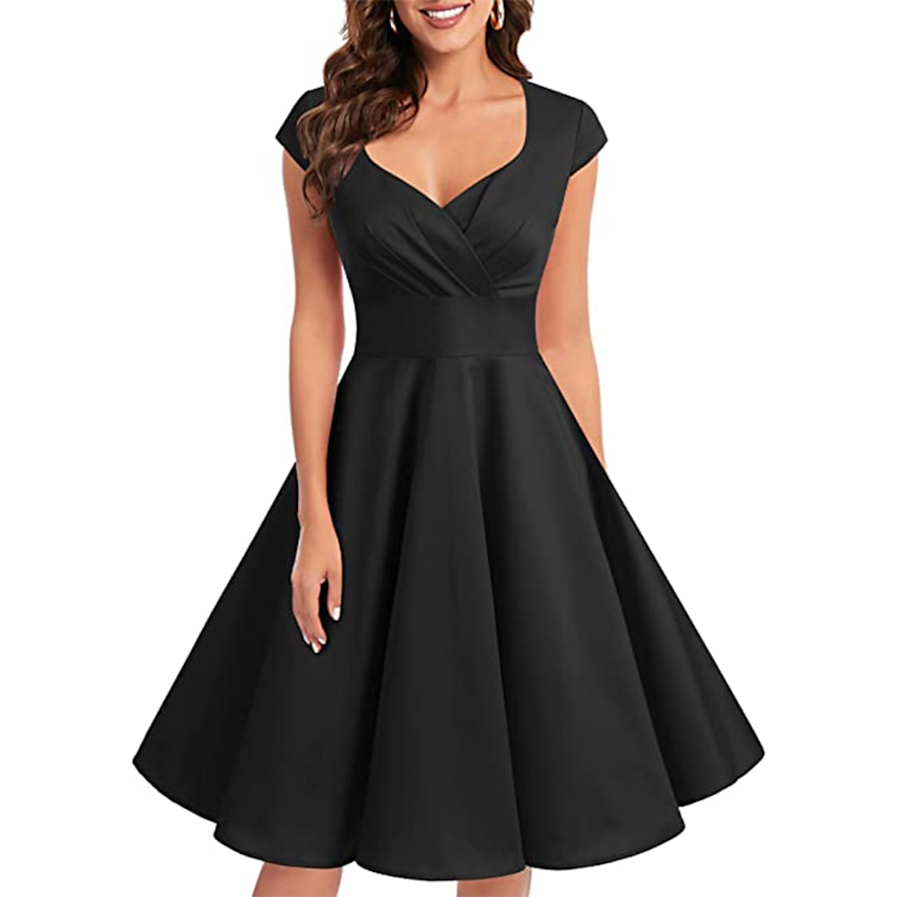 Retro Vintage 1950s Swing-Kleid Flare-Kleid Weihnachtspartykleid Damen Maskerade Casual Erwachsene Kleid Homecoming-Kleider Lightinthebox