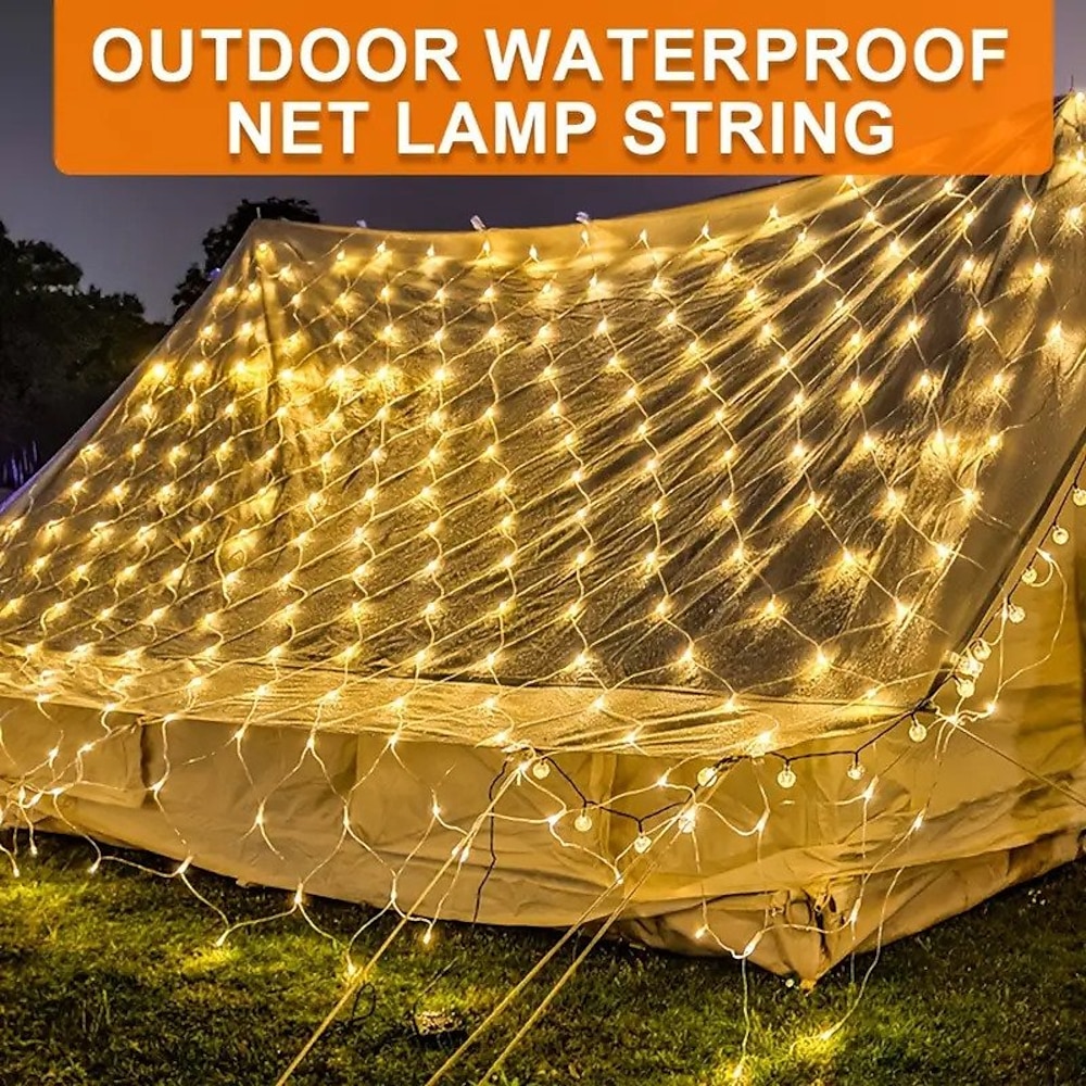 6x4m Netz Lichterketten 880 LEDs Fischernetz Lichterketten warmweiß kalt weiß mehrfarbig wasserdicht Party Weihnachtsbaum Hochzeit Terrasse Wohnkultur Inneneinrichtung Lightinthebox