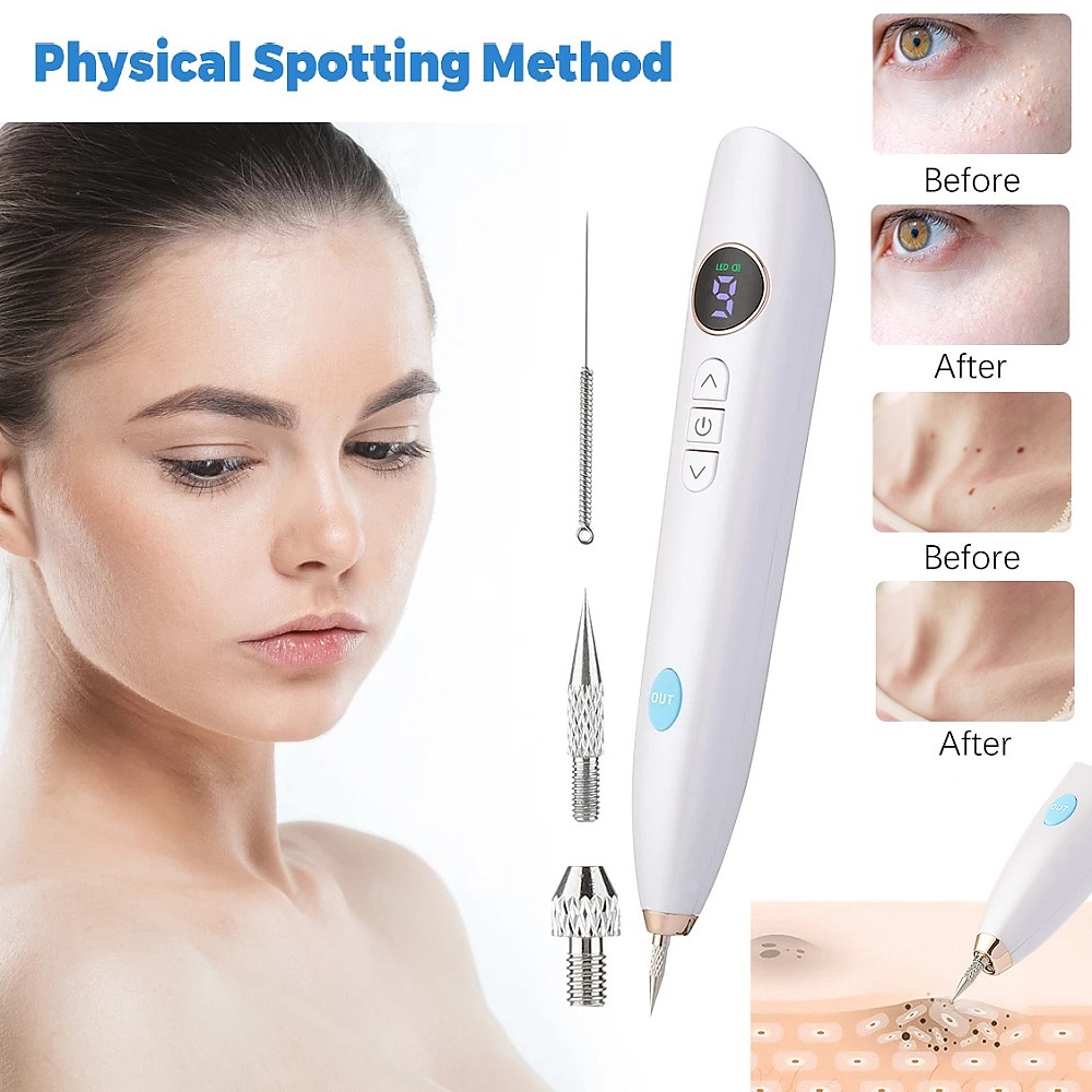 Skin-Tag-Entferner Warze Berrugas Eliminator LCD-Plasma-Stift Papillome Elektro-Laser-Entfernung Sommersprossen dunkler Fleck Maulwurf Kauterisations-Kit Lightinthebox