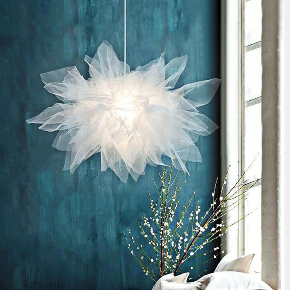 led pendelleuchte weiß mesh kronleuchter moderne pendelleuchte hochzeitszimmer wohnzimmer mädchenzimmer schlafzimmer kronleuchter persönlichkeit kreative romantische beleuchtung Lightinthebox