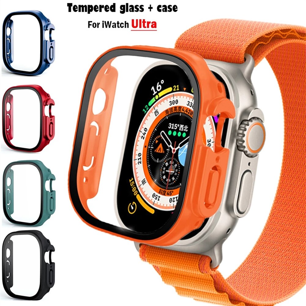 Uhrengehäuse mit Displayschutzfolie Kompatibel mit Apple Watch Ultra 49mm / Series 8 7 41mm 45mm / Series 6 5 4 SE 40mm 44mm / Series 3 2 1 38mm 42mm Stoßresistent Harter PC Beobachten Abdeckung Lightinthebox