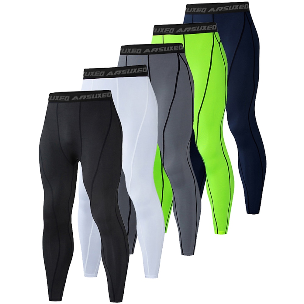 Arsuxeo Herren Kompressionshose Laufhose Lang Tights Running Grundschicht Sportlich Athlässigkeit Herbst Polyester Atmungsaktiv Schnelltrocknend Feuchtigkeitsableitung Weich Videokompression Fitness Lightinthebox