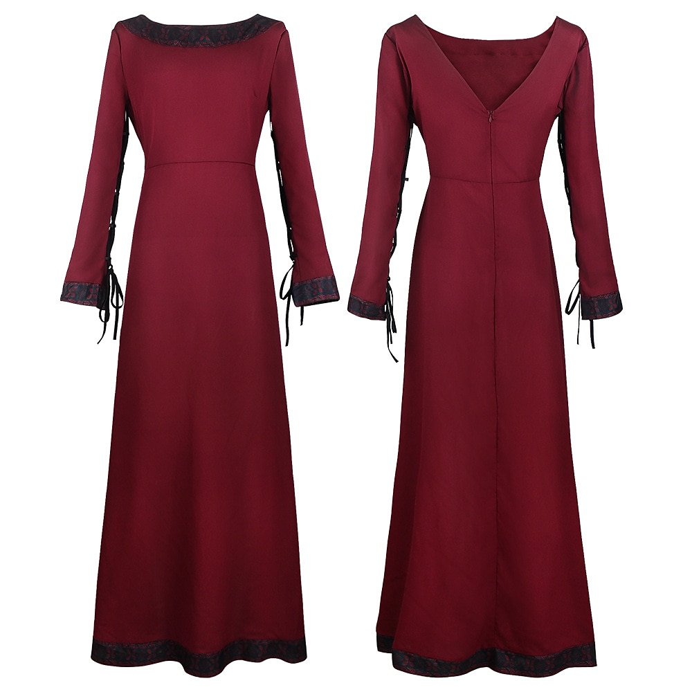 Mittelalterlich Renaissance Vintage-Kleid Kleid Tunikakleid Vikinger Ranger Elfen Walhalla Damen Maskerade Party Kleid Lightinthebox