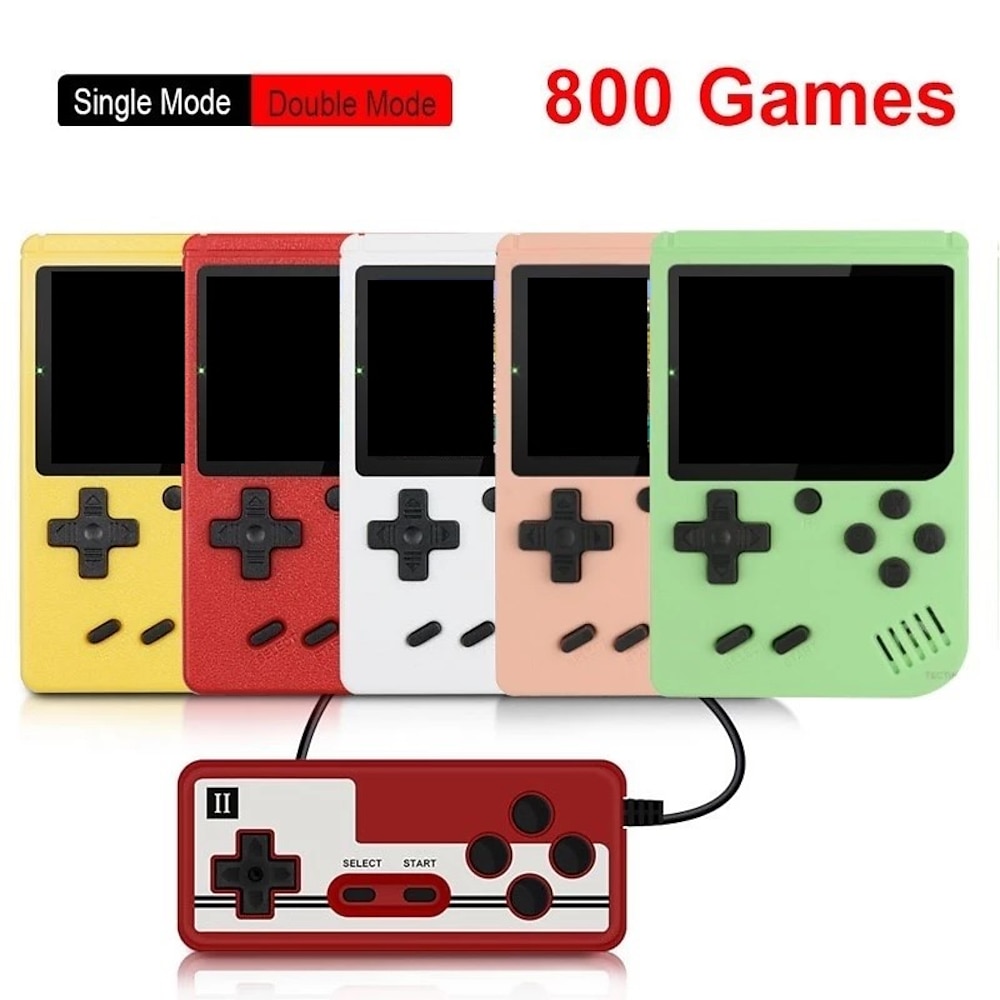 1 stücke 800 in 1 spiele mini portable retro videokonsole handheld spieler boy 8 bit 3,0 zoll farb-lcd-bildschirm gameboy Lightinthebox