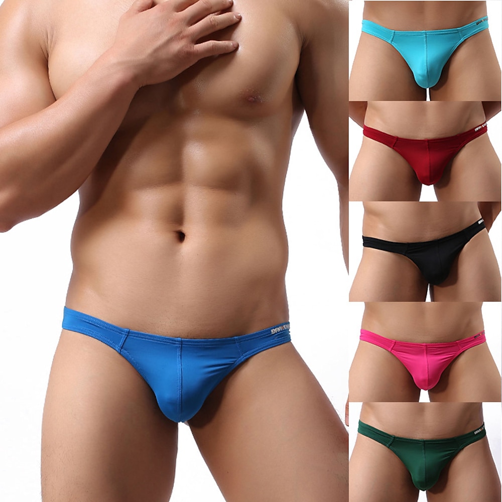 Herren Bademode Badehosen Schwimmen Tanga Elastische Taille Glatt Atmungsaktiv Weich Outdoor Casual Täglich Hawaiianisch Stilvoll Schwarz Weiß Mikro-elastisch Lightinthebox