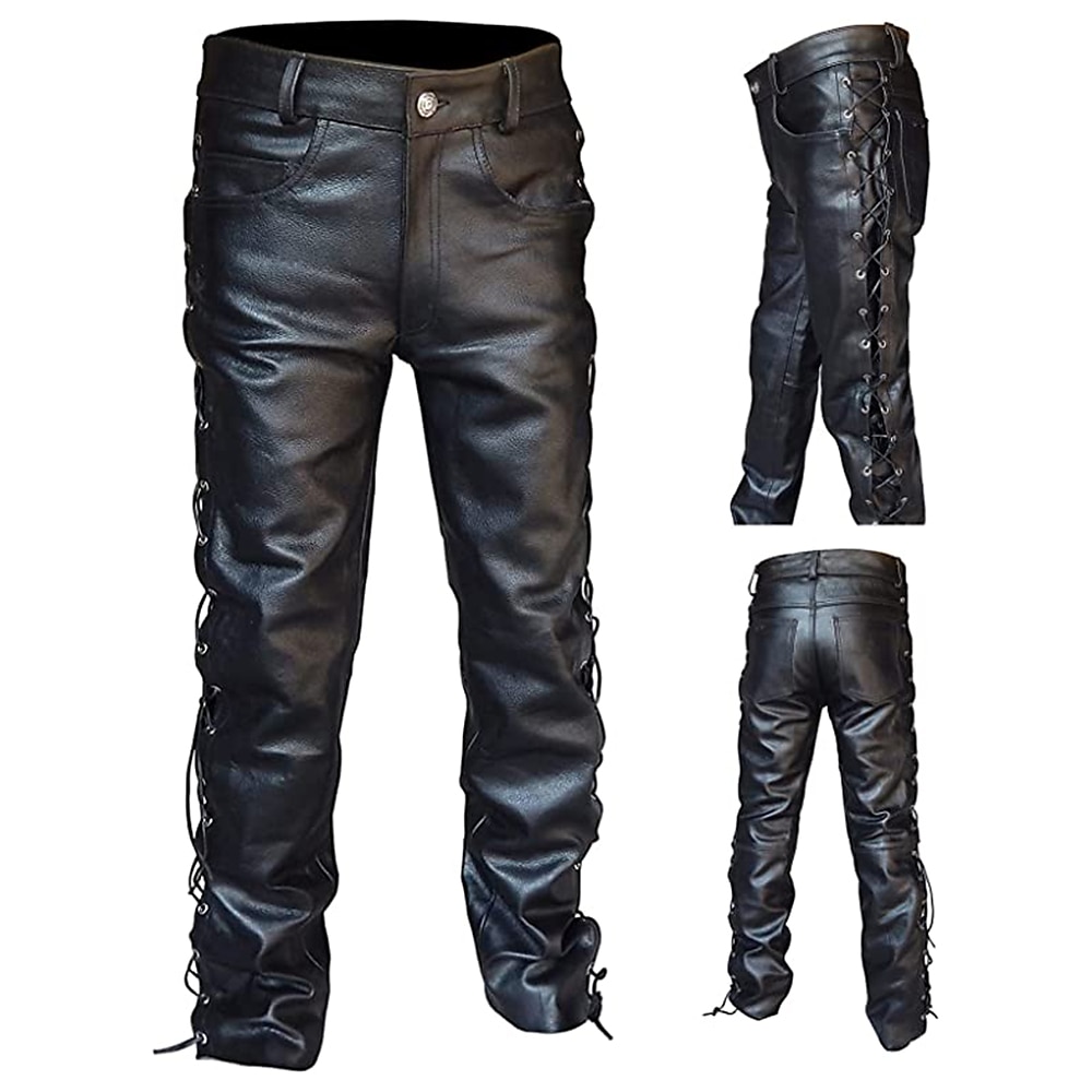 Punk Gothic Mittelalterlich Steampunk Hosen Motorradhose mit geradem Bein Reiter Biker Herren Casual Erwachsene Hosen Lightinthebox