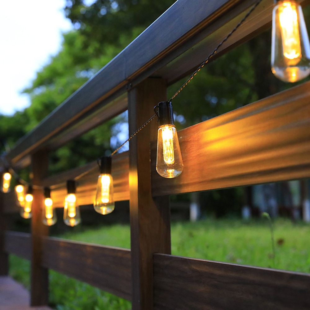 Solarbirnen-Lichterketten im Freien wasserdichte Retro-Glühbirnen-Lichterketten 3m-10leds 5m-20leds 7m-30leds für Café-Hochzeitsfest-Terrasse-Feiertagsdekoration IP65-Gartenlicht Lightinthebox