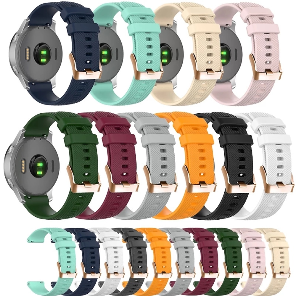 Uhrenarmband für Garmin Forerunner 265S 255S Active 5 Venu 3S 2S Sq 2 Plus Vivoactive 4S 3 Vivomove Sport 18mm 20mm Silikon Ersatz Gurt 18mm 20mm Wasserdicht Verstellbar Sportarmband Armband Lightinthebox