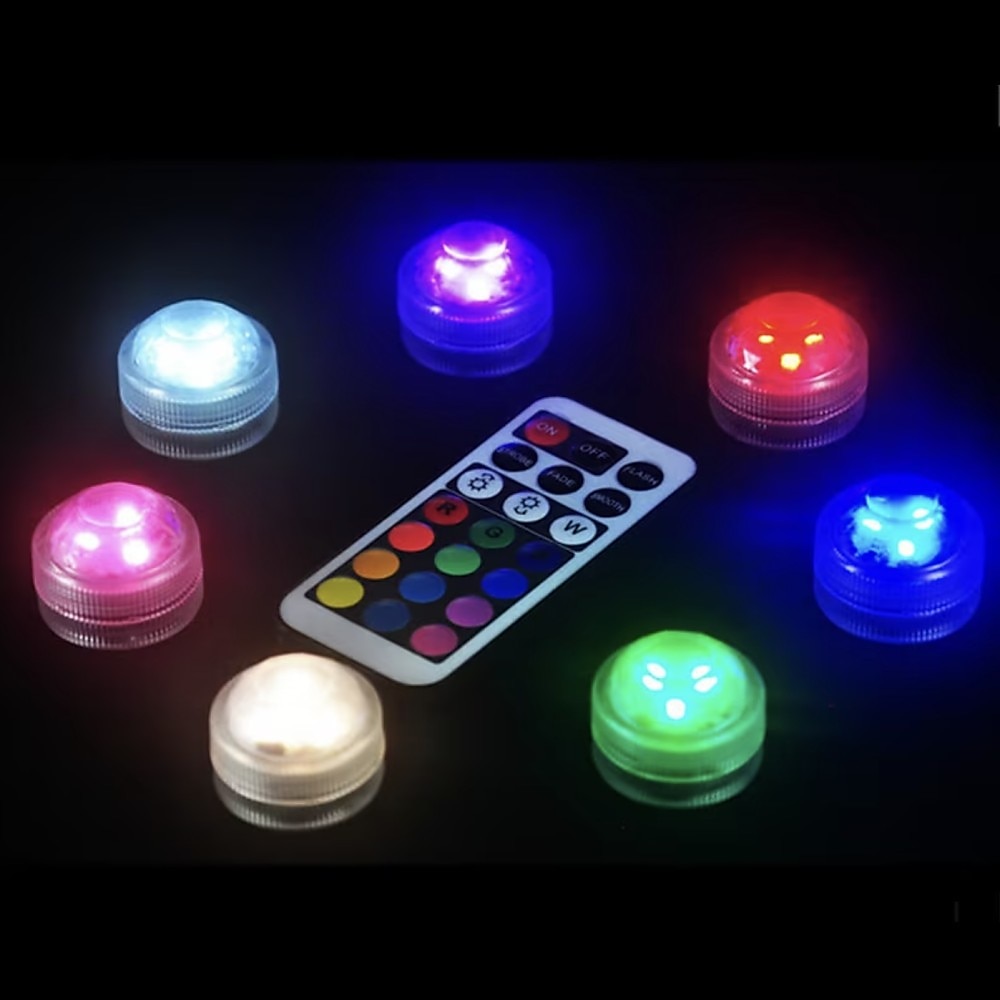 Outdoor-Mini-Tauchlicht RGB-LED-Unterwasserteich-Kerzenlampe IP68 dimmbare Teich-Swimmingpool-Dekorationsbeleuchtung mit Fernbedienung Lightinthebox