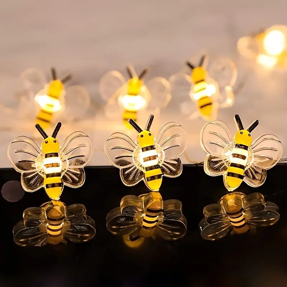 elegante Hochzeitsempfangsparty Honigbienen-Lichterkette batteriebetriebene Bienen-Lichterkette dekorative Lichter für Hochzeit Sommerparty Innen- und Außendekoration Lightinthebox