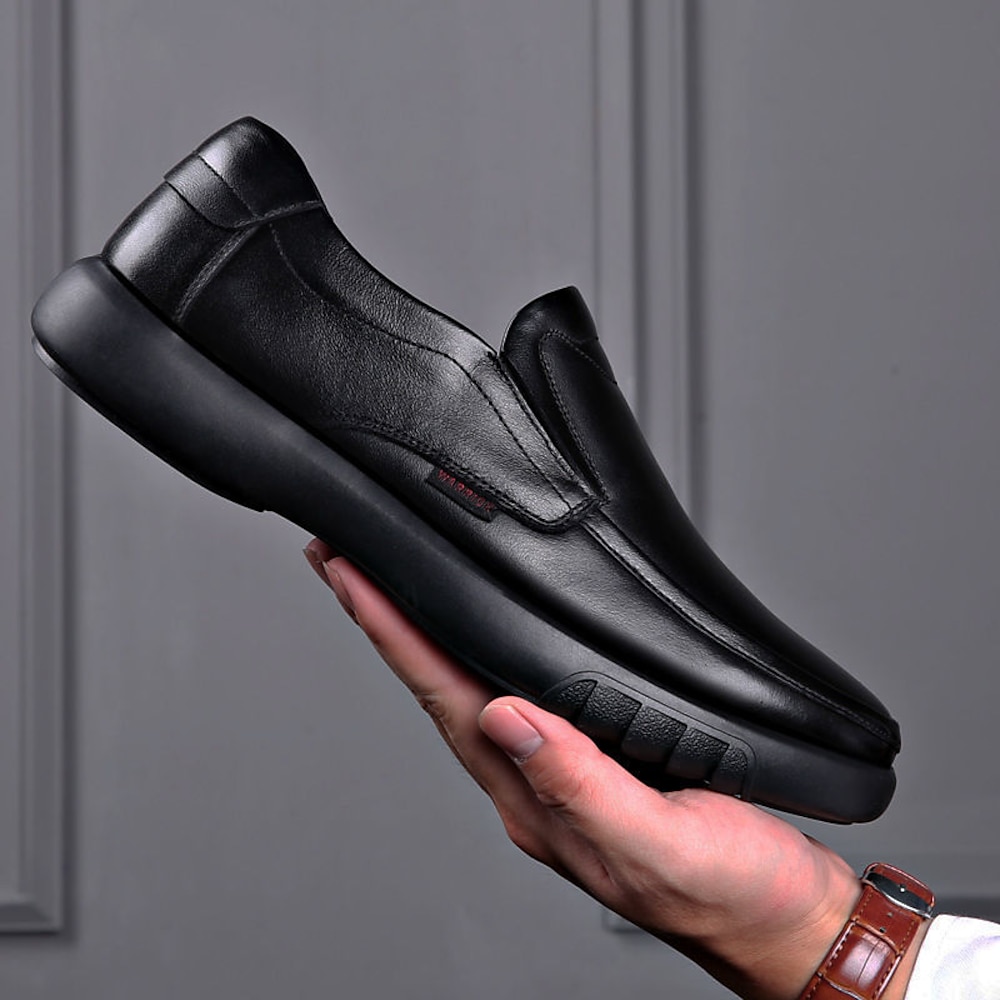 Herren-Slipper aus braunem Leder | bequeme Freizeit-Wanderschuhe Lightinthebox