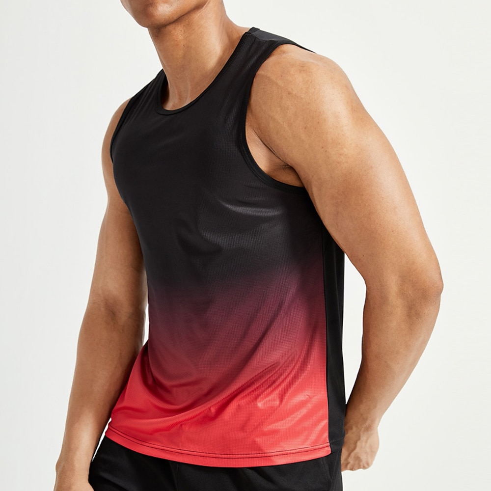 Herren Tank Top Shirt Unterhemden Ärmelloses Hemd Farbverlauf Rundhalsausschnitt Sport Natur Urlaub Ärmellos Bekleidung Modisch Täglich Sport Lightinthebox