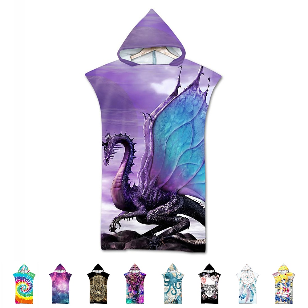 Strandtuch mit Kapuze für Erwachsene, Wickeltuch, Badetuch, Poncho, Decke zum Strand, Surfen, Schwimmen, Baden, Wickeln Lightinthebox