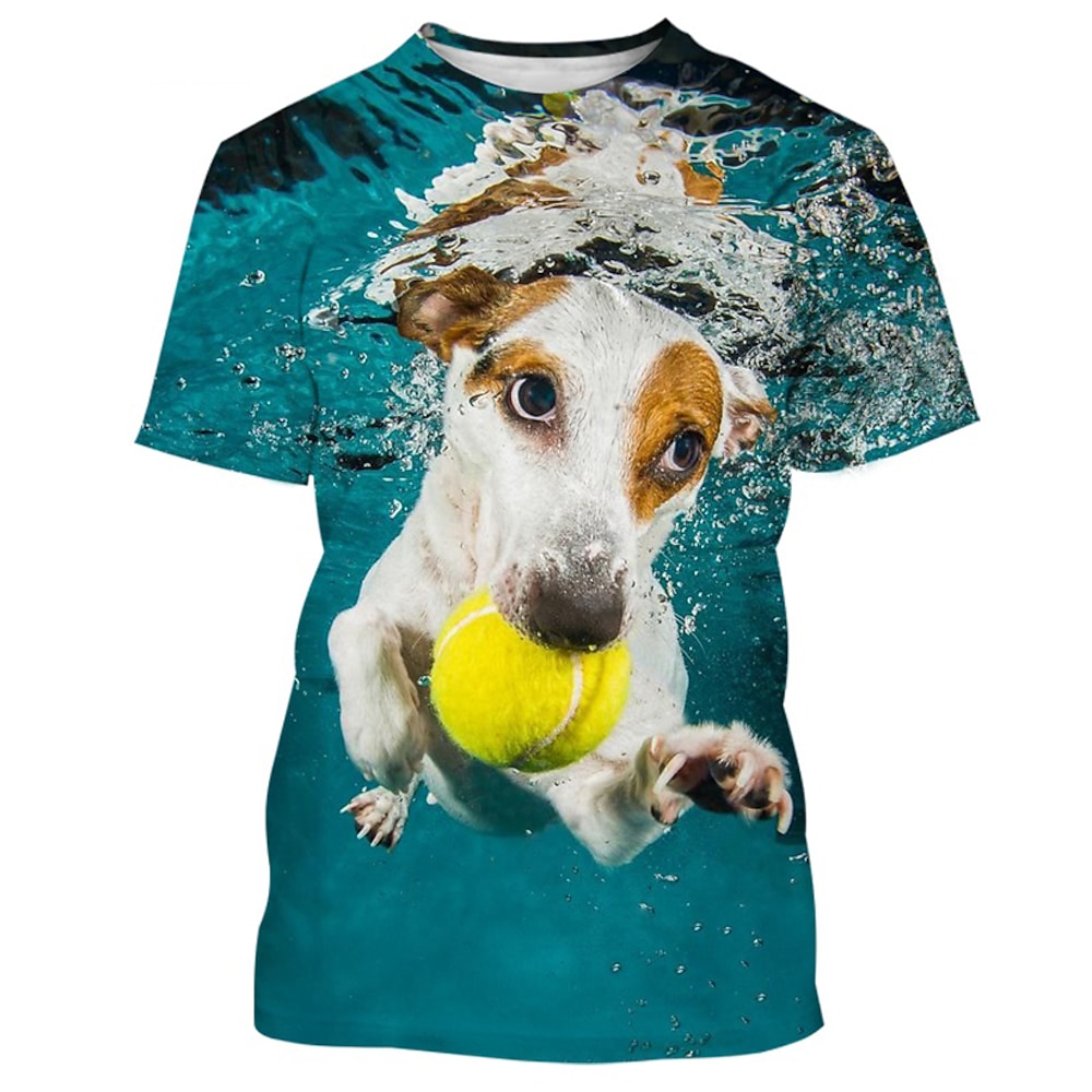 Tier Hund Jack Russell Terrier T-Shirt-Ärmel Anime 3D Grafik Für Paar Herren Damen Erwachsene Maskerade 3D-Druck Casual Lightinthebox