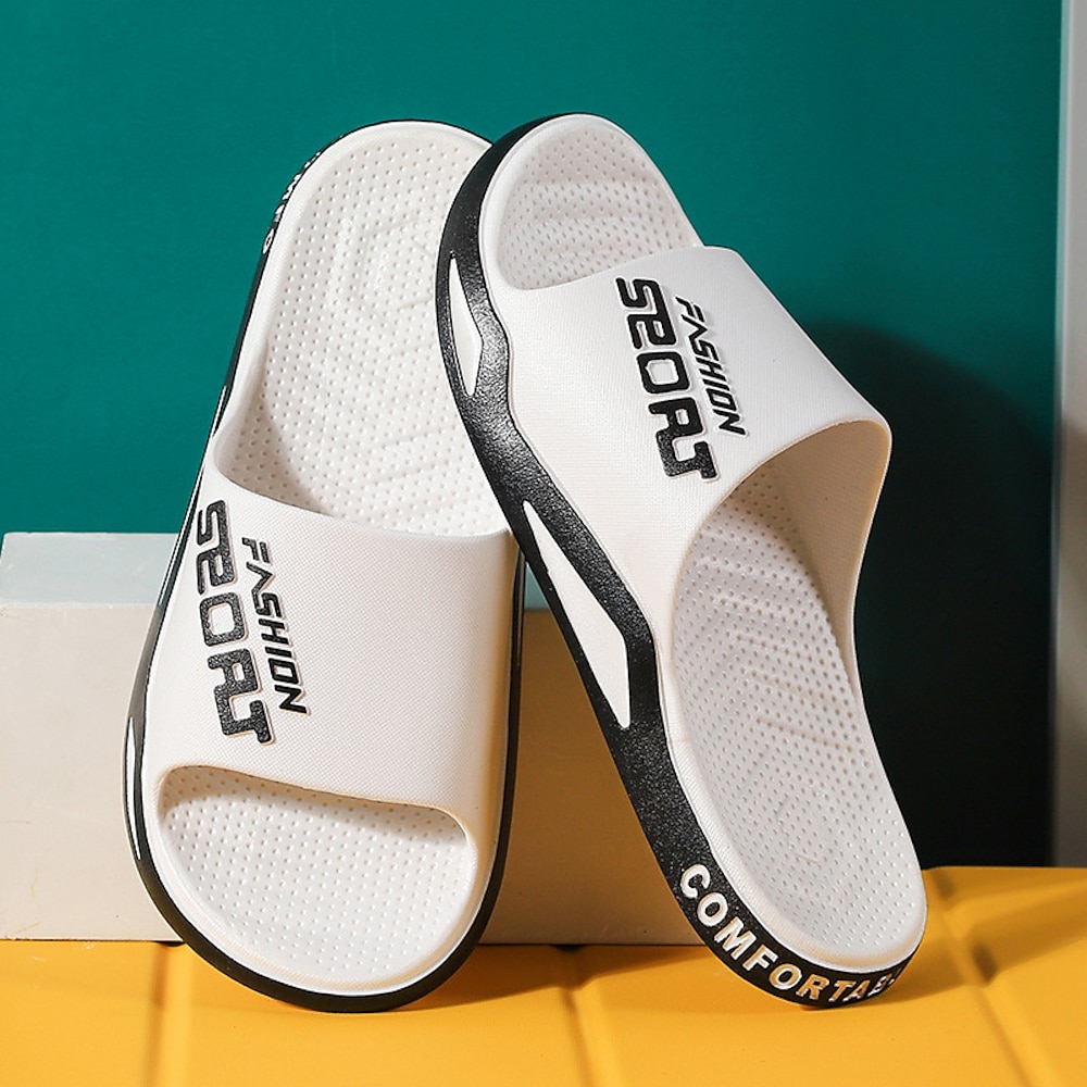 Sportliche Slide-Sandalen für Herren | leichte, bequeme Slipper für die Freizeit, den Pool oder den Strand - atmungsaktives offenes Zehendesign mit modischem Buchstabendruck Lightinthebox