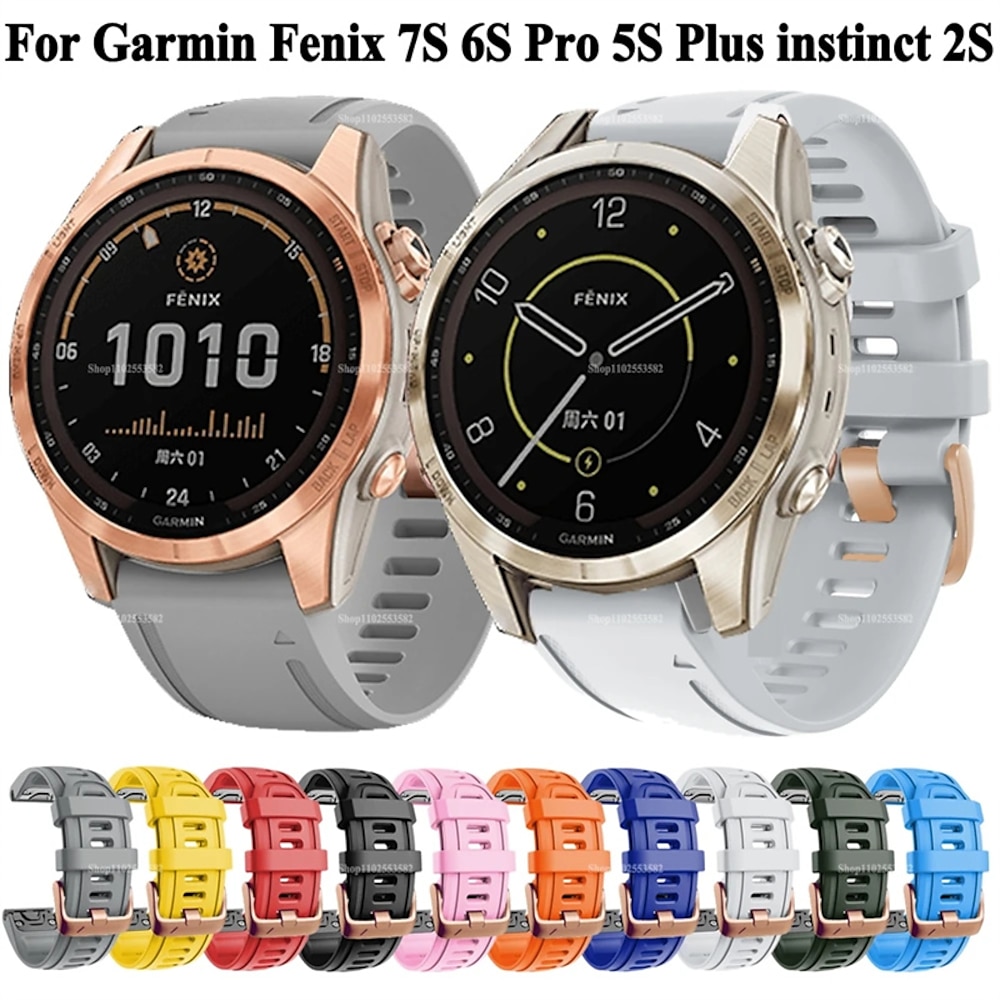 Uhrenarmband für Garmin Fenix 7S Pro 6S 5S Plus Epix Pro 42mm Approach S70 42mm Instinct 2S Descent Mk2S D2 Delta S 20mm Silikon Ersatz Gurt Schnellverschluss 22 mm Sportarmband Armband Lightinthebox