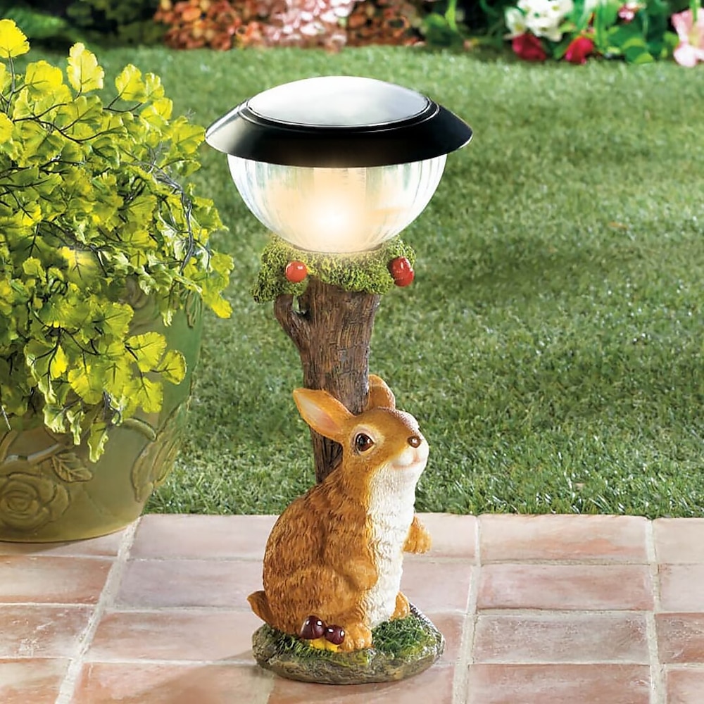 Solar-Garten-Ribbit-Dekoration, Solarleuchte für den Außenbereich, Rasendekoration, niedlicher Tierpfahl, Terrasse, Hof, Statue, wasserfest, Geschenke für Katzenliebhaber Lightinthebox
