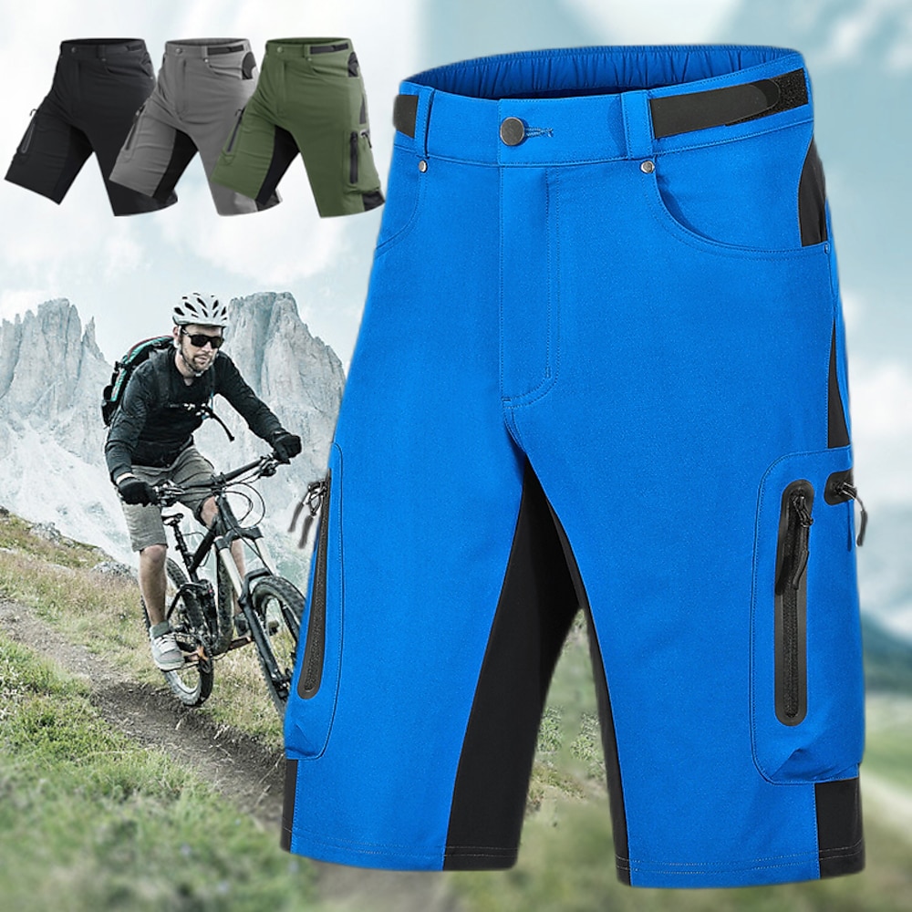 Herren MTB Hosen Fahhrad Baggyhosen Mountainbike Shorts MTB Mountain Rennrad Sport Patchwork 3D-Pad Atmungsaktiv Schnelltrocknend Feuchtigkeitsableitung Schwarz Armeegrün Bekleidung Fahrradbekleidung Lightinthebox