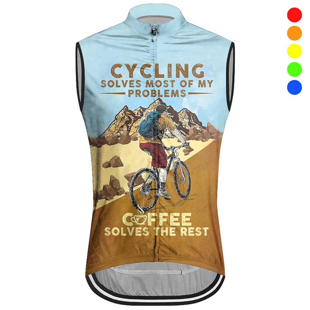 Herren Fahrradweste Radtrikot fahrradbekleidung Fahrradtrikot Ärmellos Fahhrad Weste / Fahrradweste Trikot Shirt mit 3 Gesäßtaschen MTB Mountain Rennrad Atmungsaktiv Schnelltrocknend Lightinthebox