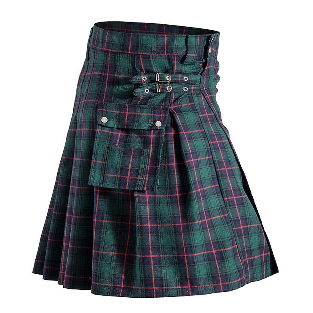 Retro Vintage Punk Gothic Mittelalterlich Rock Schottische Utility-Kilts Plaid Herren Keltisch Maskerade Party / Abend Erwachsene Rock Lightinthebox