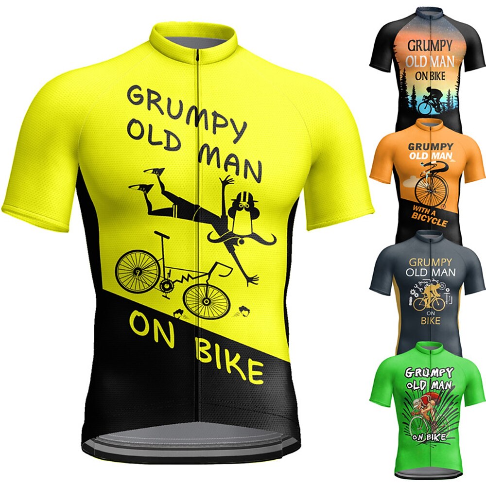 21Grams Herren Radtrikot fahrradbekleidung Fahrradtrikot Kurzarm Fahhrad Shirt mit 3 Gesäßtaschen MTB Mountain Rennrad Atmungsaktiv Schnelltrocknend Feuchtigkeitsableitung Reflexstreiffen Dunkelgrau Lightinthebox