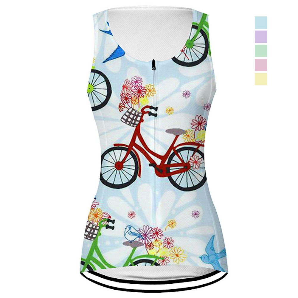 Damen Fahrradweste Radtrikot fahrradbekleidung Fahrradtrikot Ärmellos Fahhrad Weste / Fahrradweste Trikot Shirt mit 3 Gesäßtaschen MTB Mountain Rennrad Atmungsaktiv Schnelltrocknend Lightinthebox
