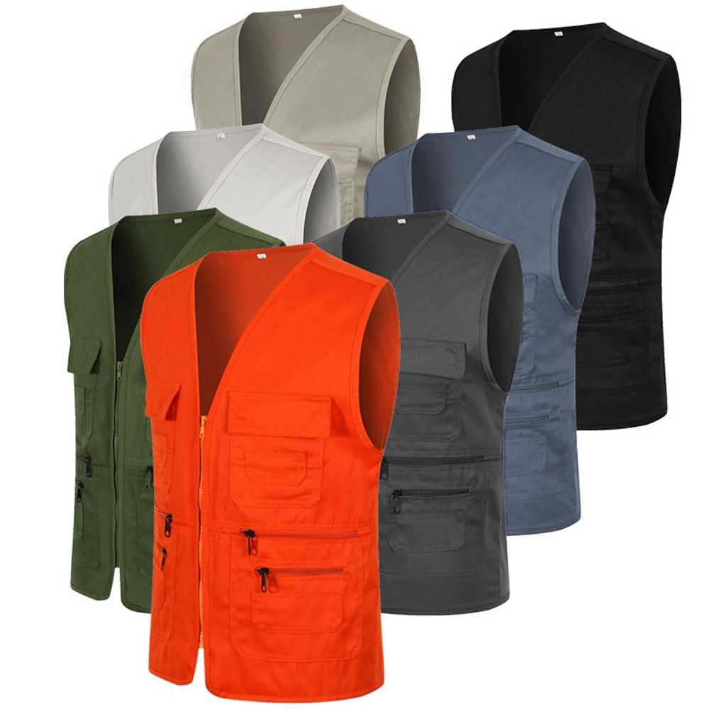 Herren Wandern Angelweste Arbeitsweste Outdoor Lässig Leicht mit mehreren Taschen Herbst / Herbst Frühling Reisen Cargo Safari Foto Abriebfestigkeit Atmungsaktive Weste Jacke Mantel Top Lightinthebox