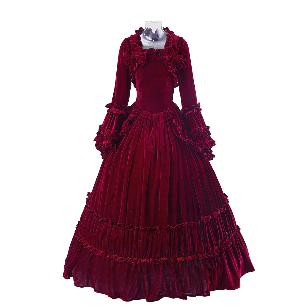 Gothic Rokoko Viktorianisch 18. Jahrhundert Vintage-Kleid Kleid Partykostüm Maskerade Ballkleid Maria Antonietta Übergrössen Damen Mädchen Ballkleid Halloween Karnival Leistung Veranstaltung / Fest Lightinthebox