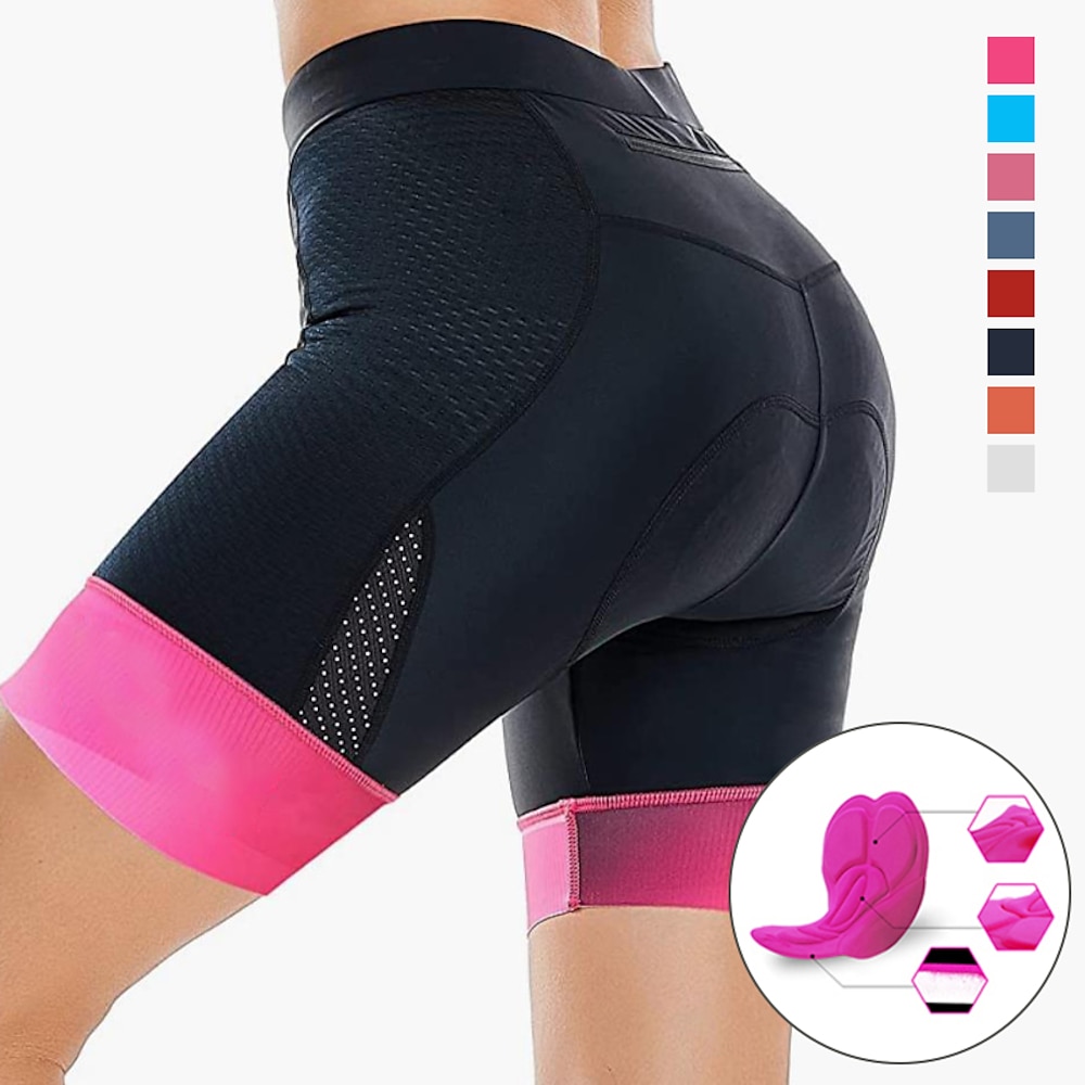 Damen Radunterhose Radhose Fahhrad Gepolsterte Shorts / Gämse Unten MTB Mountain Rennrad Sport Patchwork 3D-Pad Atmungsaktiv Schnelltrocknend Feuchtigkeitsableitung Schwarz Weiß Spandex Bekleidung Lightinthebox