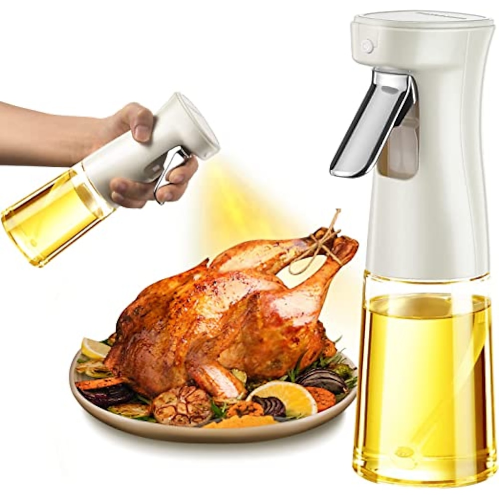 Ölsprüher zum Kochen, 240-ml-Glas-Olivenölsprüher, Olivenöl-Sprühflasche, Küchenhelfer-Zubehör für Heißluftfritteusen, Rapsöl-Spritzer, weit verbreitet für Salatzubereitung, Grillen Lightinthebox