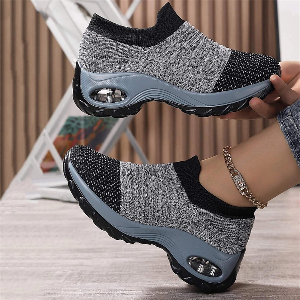 Damen-Slipper mit Luftpolster-Sohle - atmungsaktive, gestrickte Sportschuhe für Komfort und Halt, ideal für den täglichen Gebrauch und Fitnessaktivitäten Lightinthebox