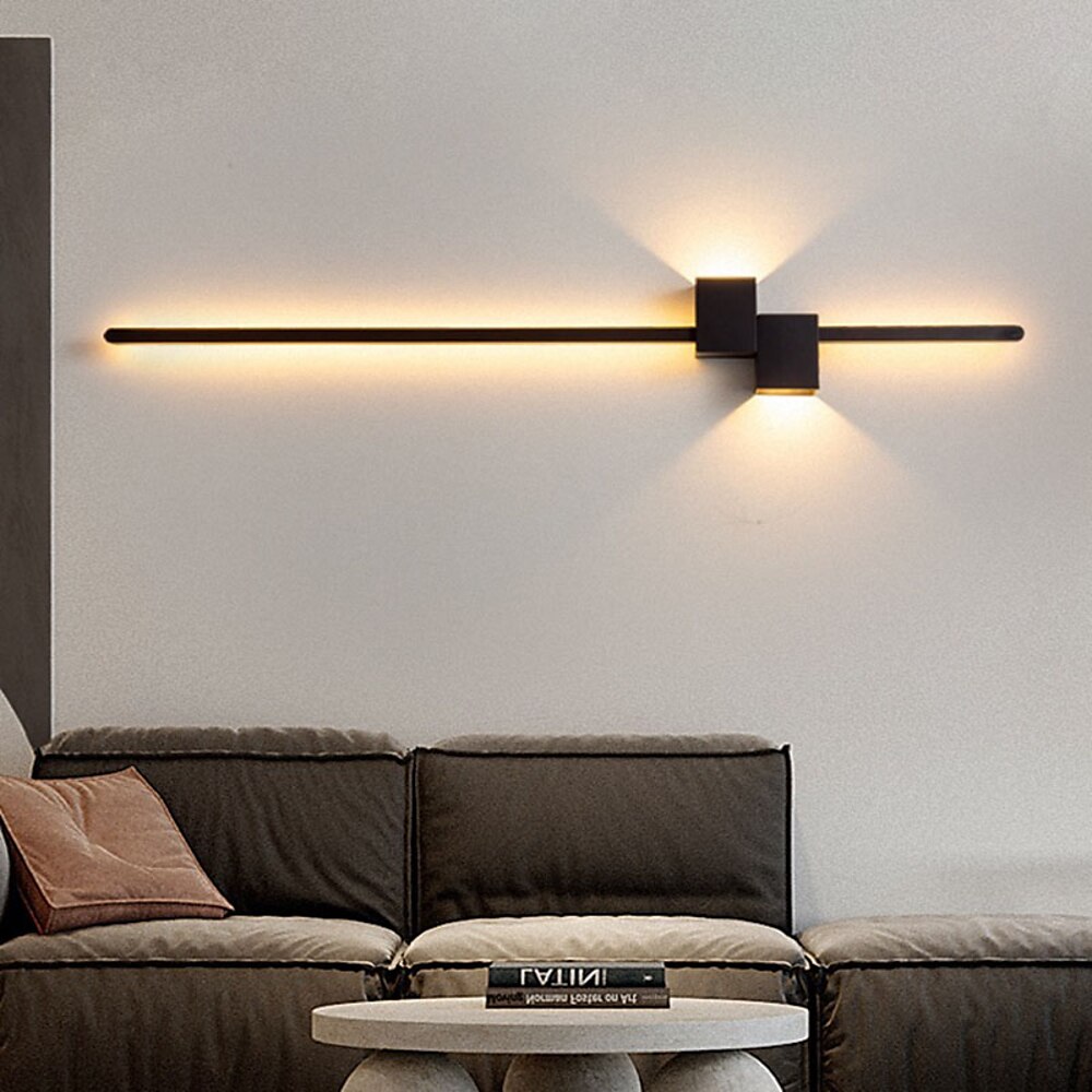 LED-Wandleuchte, Streifen-Design, Auf- und Ab-Licht, 61/90 cm, moderne LED-Hintergrund-Wandleuchte, Wohnzimmer, Schlafzimmer, Nachttisch, 10 W, Aluminium-Innenwandleuchte, Beleuchtung, Wandleuchte, Lightinthebox