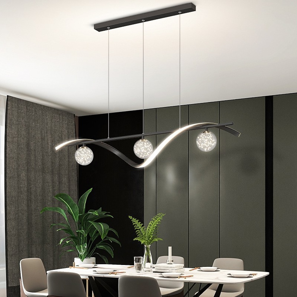 LED-Pendelleuchte, 100 cm, Inselbeleuchtung, dimmbar, Liniendesign, Aluminium, stilvoll, minimalistisch, lackierte Oberflächen, Lichter für Esszimmer, Küche, 110-240 V Lightinthebox