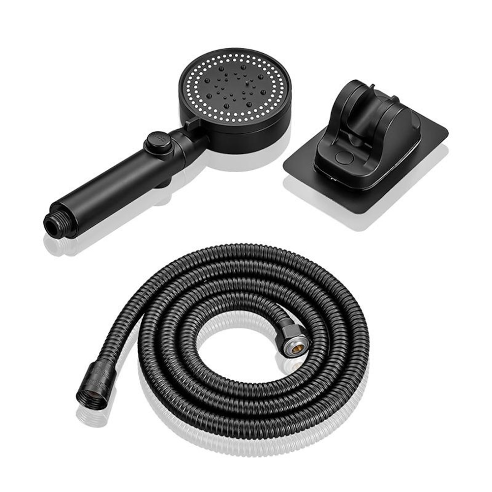 Bohrfreies Hochdruck-Handbrauseset mit Ein-/Aus-Pause-Schalter, 5 Strahlarten, wassersparender Duschkopf, abnehmbare Duschzubehörhalterung Lightinthebox