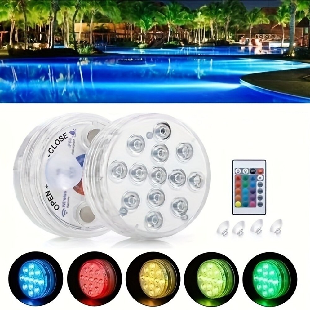 tauchbare led licht außenleuchten wasserdicht 1x 2x 3x 4x 8x 10x smd5050 upgrade 13 led ip68 rgb tauchlicht mit magnet und saugnapf für schwimmbad teich licht unterwasser tee buntes licht bunte Lightinthebox