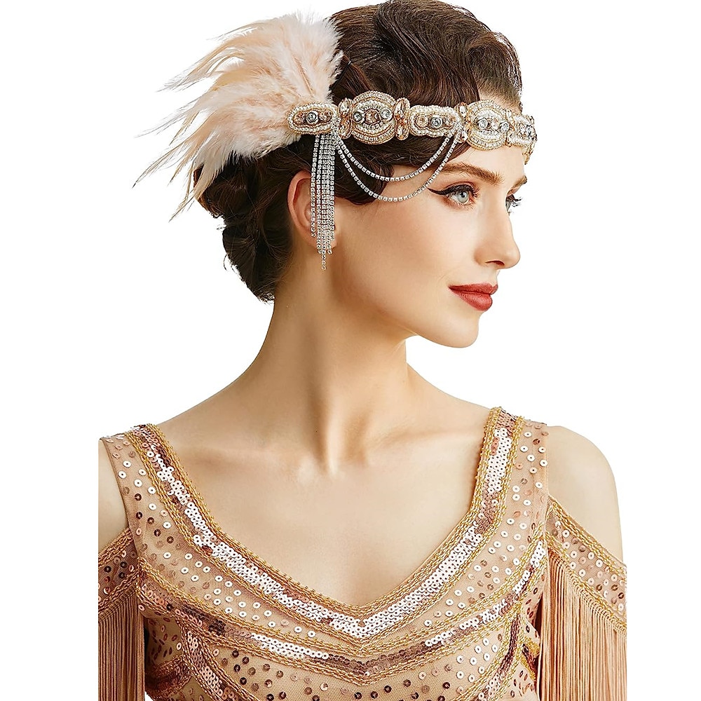 Vintage 1920er Der große Gatsby Flapper-Stirnband Der große Gatsby Hochzeitsgast Damen Halloween Karneval Maskerade Halloween Hochzeitsempfang Junggesellinnenabschiedsparty Stirnband Ganzjahres Lightinthebox