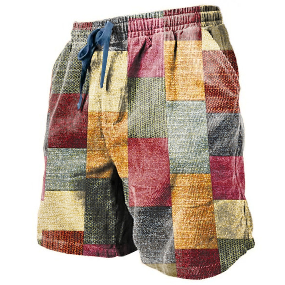 Herren Graphic Farbblock Patchwork Shorts Kurze Hosen Sommer-Shorts Lässige Shorts Mittlere Taillenlinie Modisch Strassenmode Designer Casual Täglich Festtage Tasche Kordelzug Elastische Taille Lightinthebox