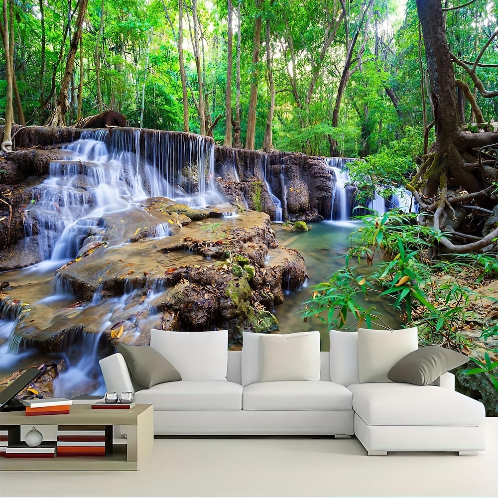 Wandteppich Landschaft Fluss Wald hängende Tapisserie Wandkunst große Tapisserie Wandbild Dekor Fotografie Hintergrund Decke Vorhang Zuhause Schlafzimmer Wohnzimmer Dekoration Wandtuch XXL Natur Lightinthebox