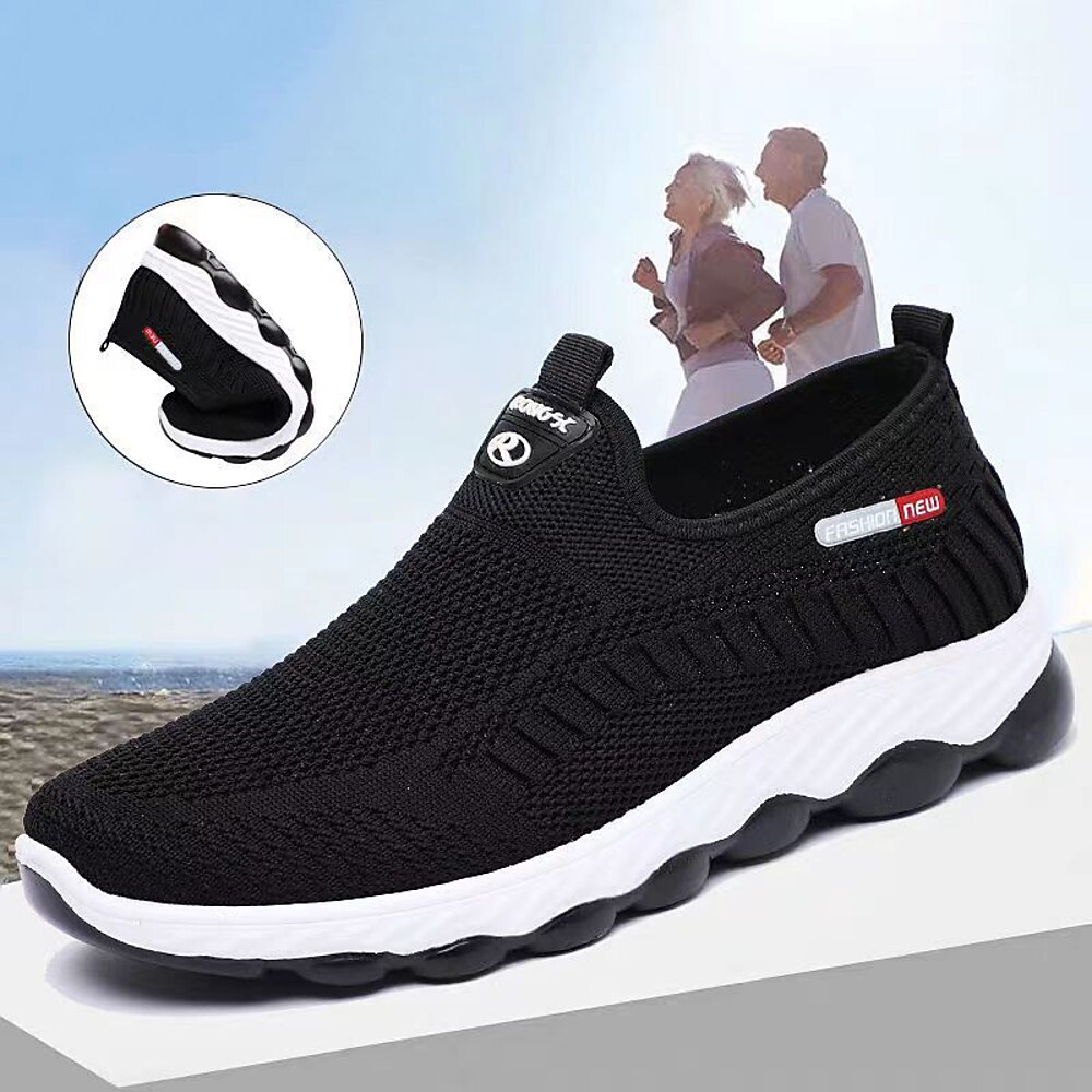 Leichte Slip-On-Sportschuhe aus grauem Mesh für Herren | atmungsaktive Lauf- und Wanderschuhe Lightinthebox