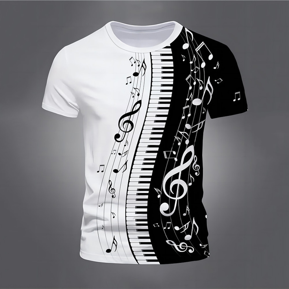 Herren Graphic Musik T Shirt Kurzarm T-Shirt 3D-Druck Rundhalsausschnitt Hemd Vintage Modisch Designer Outdoor Täglich Sport 1 Schwarz Weiss schwarz Frühling Sommer Bekleidung S M L XL 2XL 3XL Lightinthebox