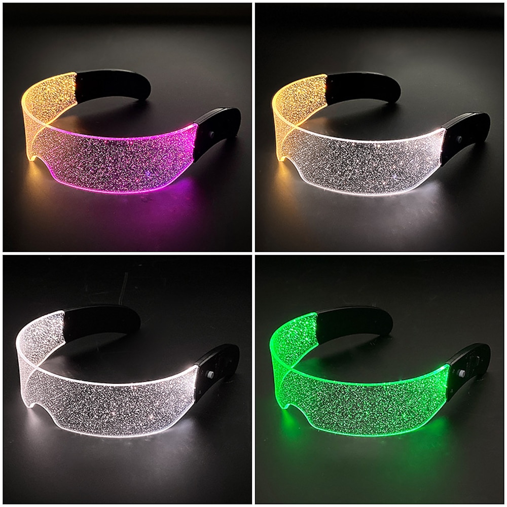 Zukunftstechnologie-Brille (6,69×5,91), LED-Licht emittierende Brille, Bar-Bungee-Booster, zweifarbige Vollhimmel-Stern-Licht emittierende Schutzbrille Lightinthebox